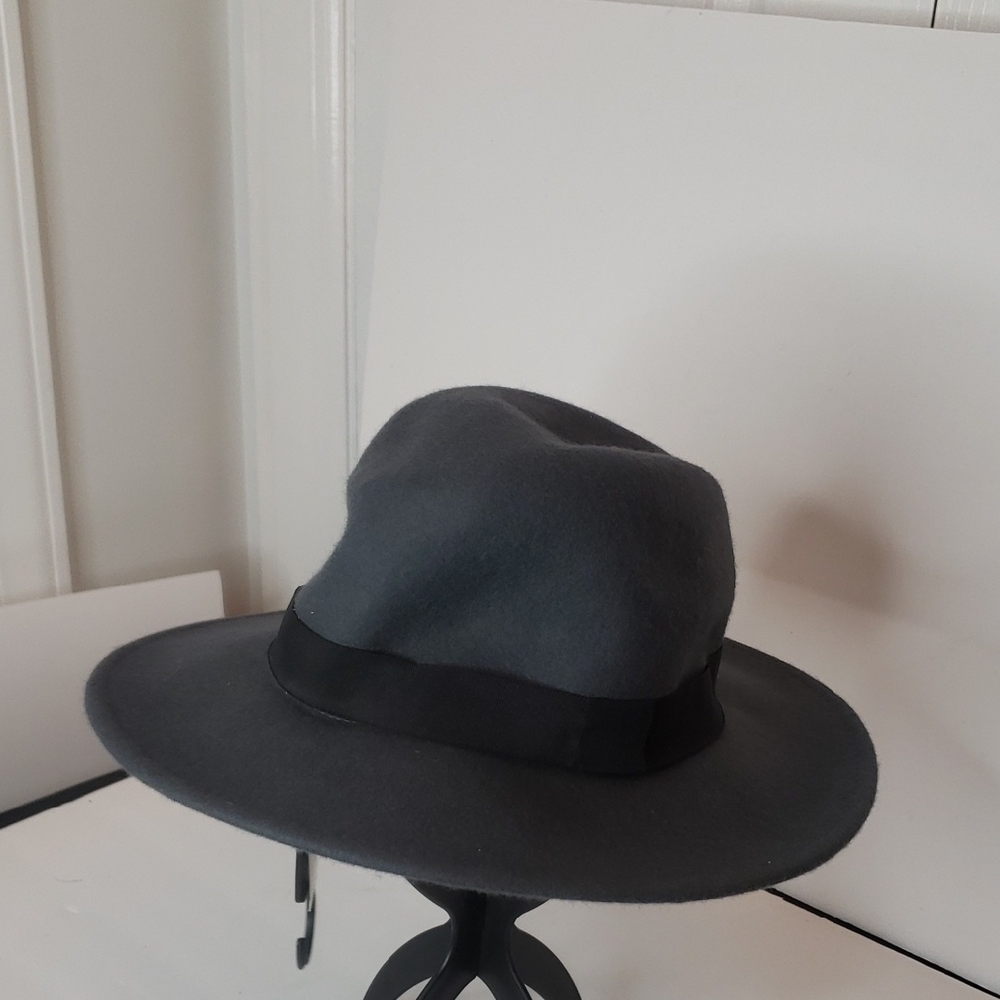 Warehouse Stylish Gray Fedora Hat Wool NWT